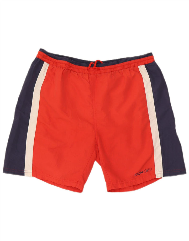 Shorts de natação masculino Reebok XL vermelho colorblock