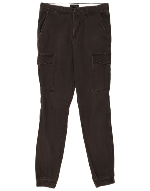 Calça cargo masculina Jack & Jones Marco Slim Joggers W32 L34 algodão preto