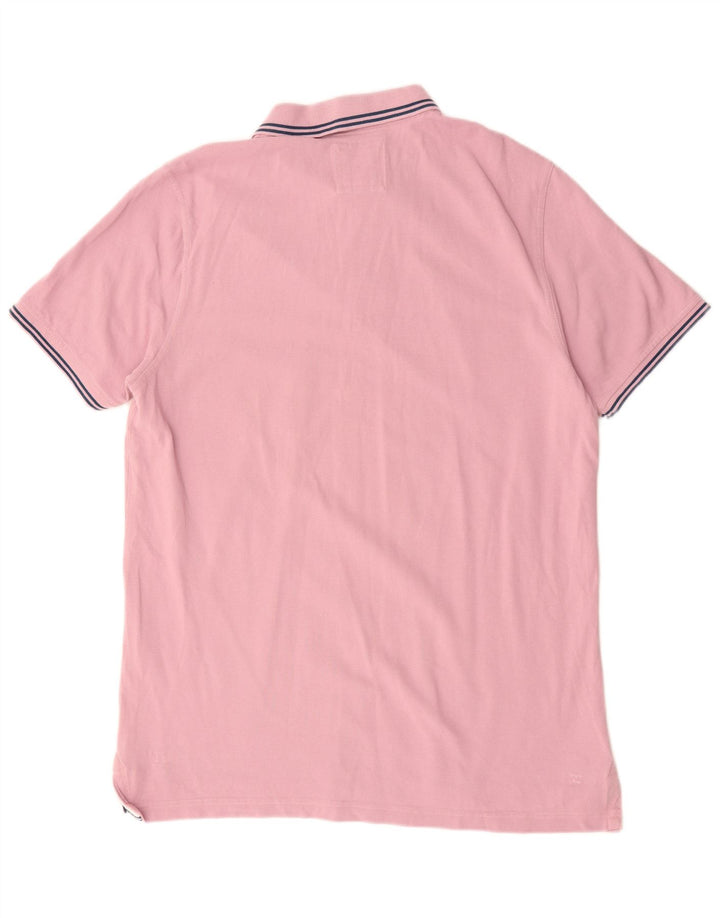 Camisa polo masculina 2XL algodão rosa da Crew Clothing