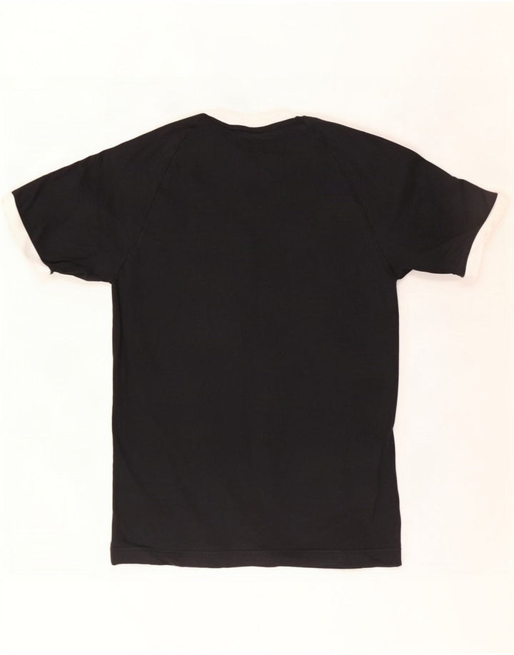 Adidas Mens Camiseta Top Pequeno Algodão Preto