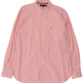 Camisa masculina Tommy Hilfiger XL listrada rosa algodão