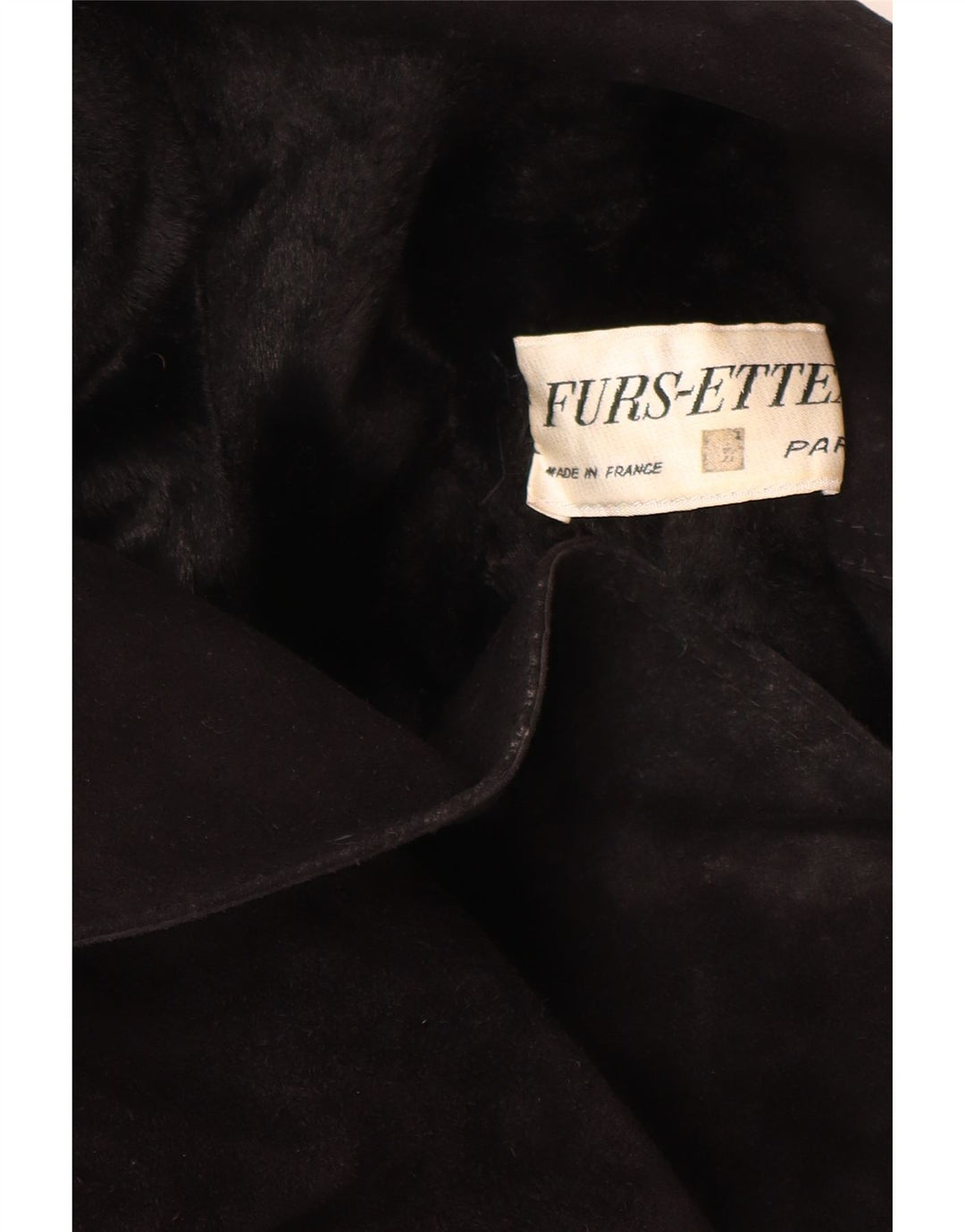 Casaco feminino vintage de shearling UK 10 pequeno couro preto