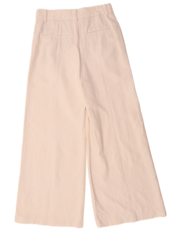 Zara Calça Chino Feminina Cintura Alta Perna Larga Médio W28 L30 Rosa