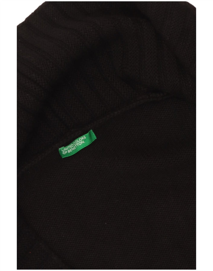 Suéter Cardigan Aberto Feminino Benetton Reino Unido 12 Médio Preto