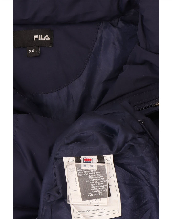 Jaqueta acolchoada masculina Fila UK 44 2XL azul marinho poliéster