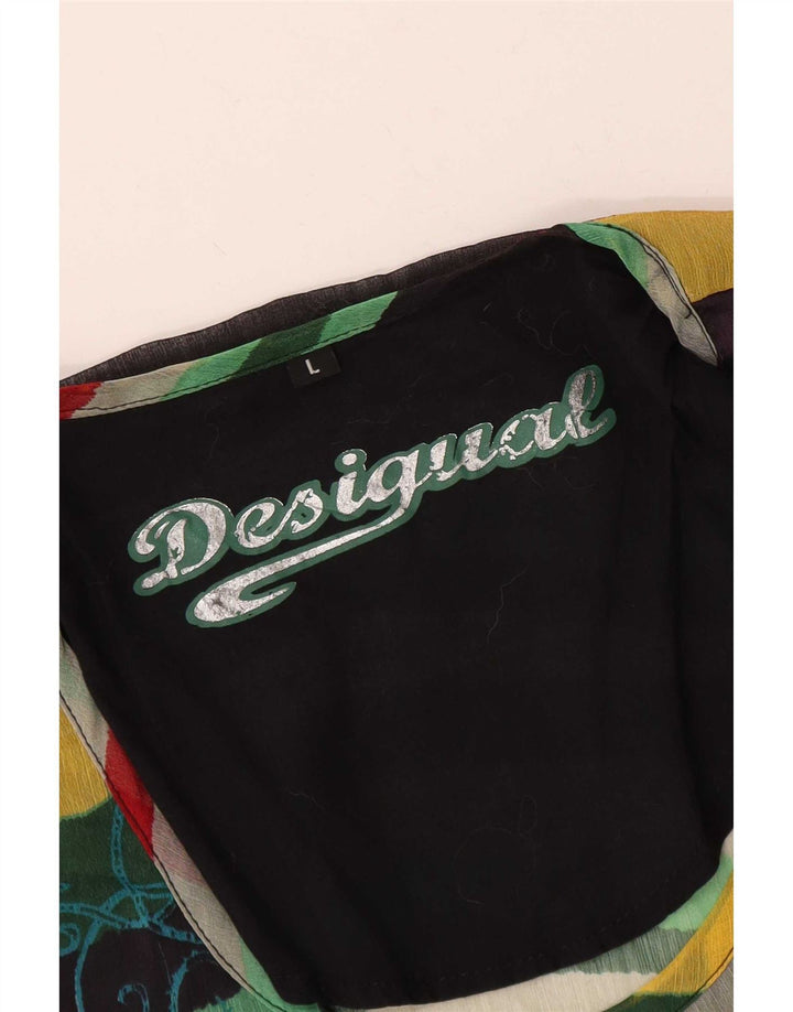 Blusa oversized feminina Desigual UK 16 listrada grande multicolorida