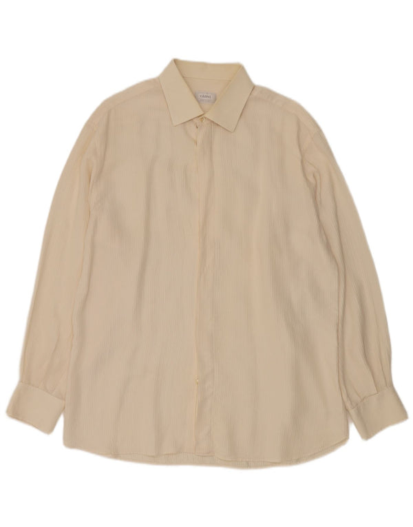 Camisa masculina CARREL tamanho 42 16 1/2 risca de giz bege grande