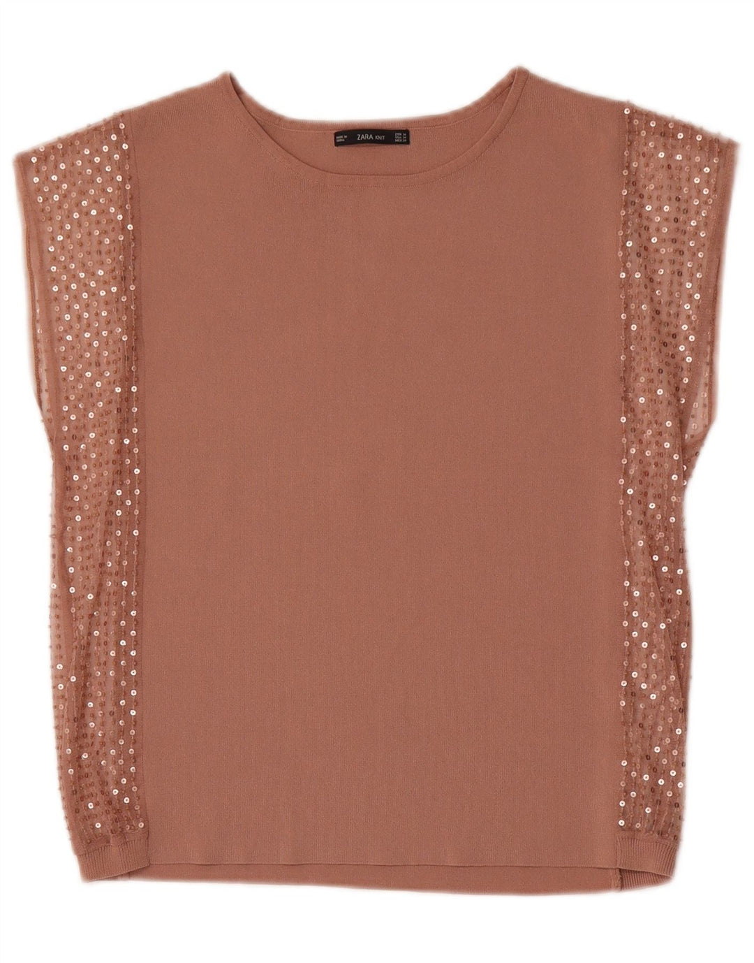 Blusa feminina Zara UK 14 médio bege
