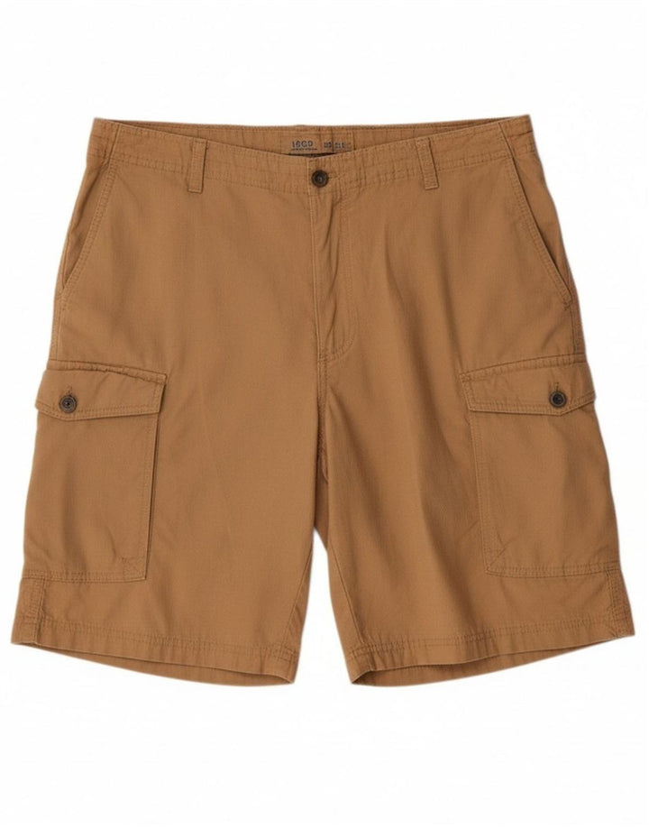 Shorts cargo masculino IZOD W36 grande algodão bege
