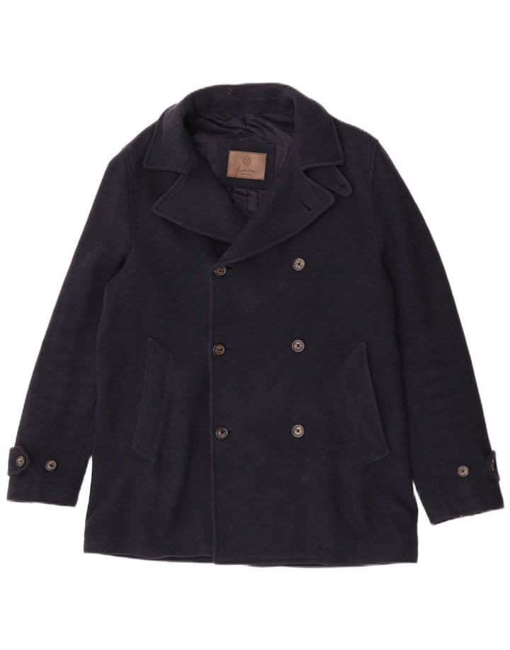 Casaco masculino Massimo Dutti Pea UK 38 lã azul marinho médio