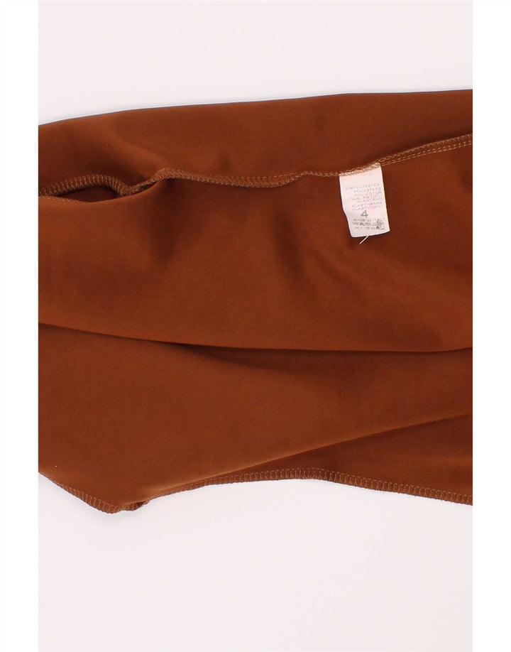 Vestido vintage feminino 3-4 anos poliéster marrom