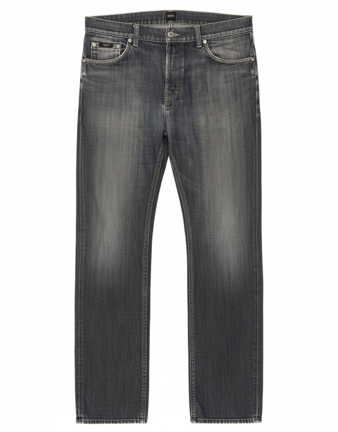 Hugo Boss Mens Straight Jeans W35 L34 Azul Algodão