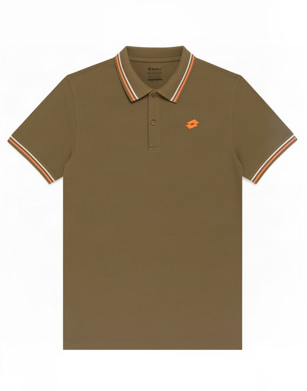 Camisa polo masculina Lotto 2XL listrada cáqui