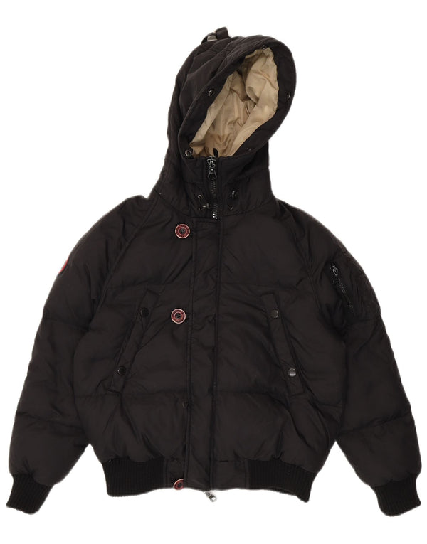 Jaqueta acolchoada com capuz feminina Diadora UK 14 grande nylon preto