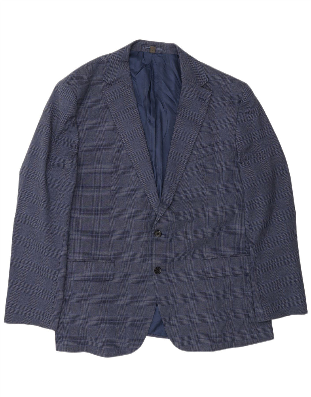 Jaqueta blazer masculina de 2 botões Marks & Spencer UK 48 2XL azul Houndstooth