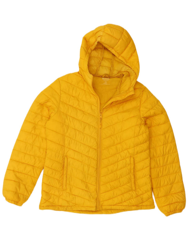 Jaqueta acolchoada com capuz feminina Mountain Warehouse Reino Unido 14 grande nylon amarelo