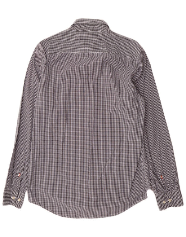 Camisa masculina Tommy Hilfiger Regular Fit média preta guingão