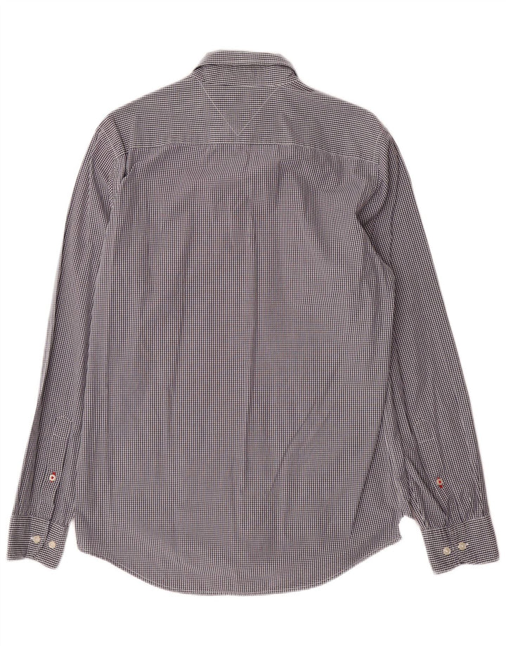 Camisa masculina Tommy Hilfiger Regular Fit média preta guingão