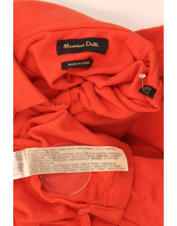 Camisa polo masculina Massimo Dutti algodão laranja médio
