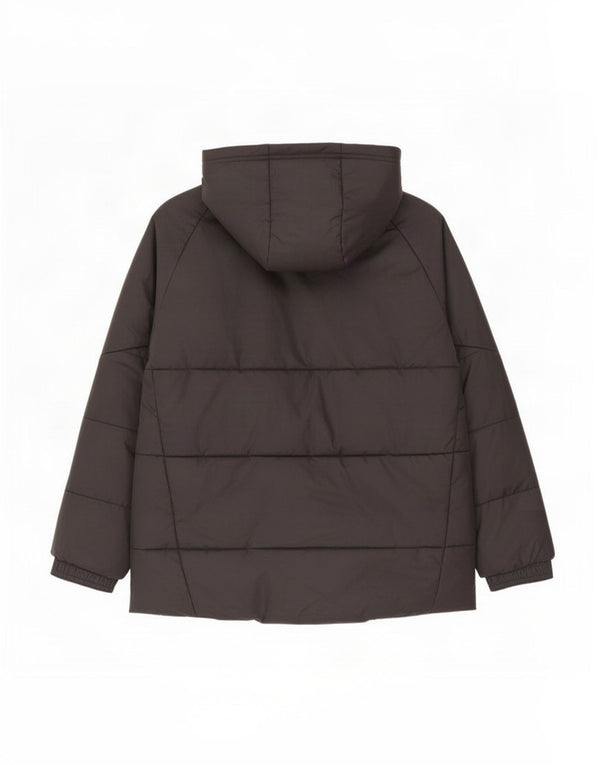 Casaco acolchoado com capuz gráfico Adidas Boys 9-10 anos preto poliéster