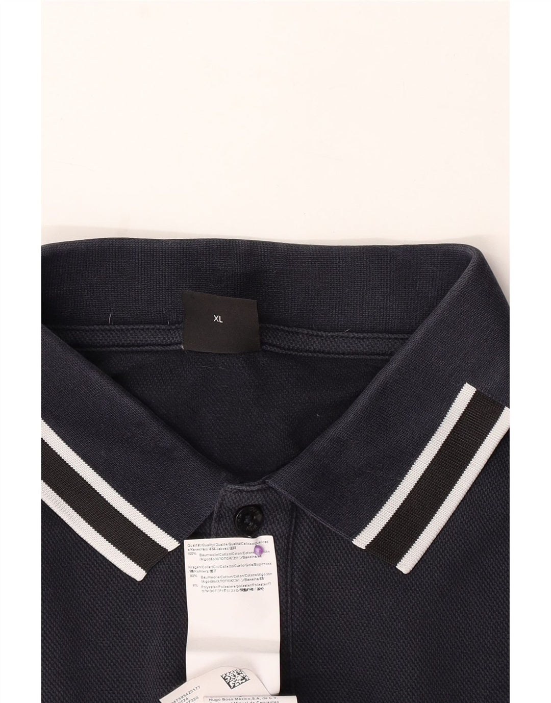 Camisa polo masculina Hugo Boss XL azul marinho algodão