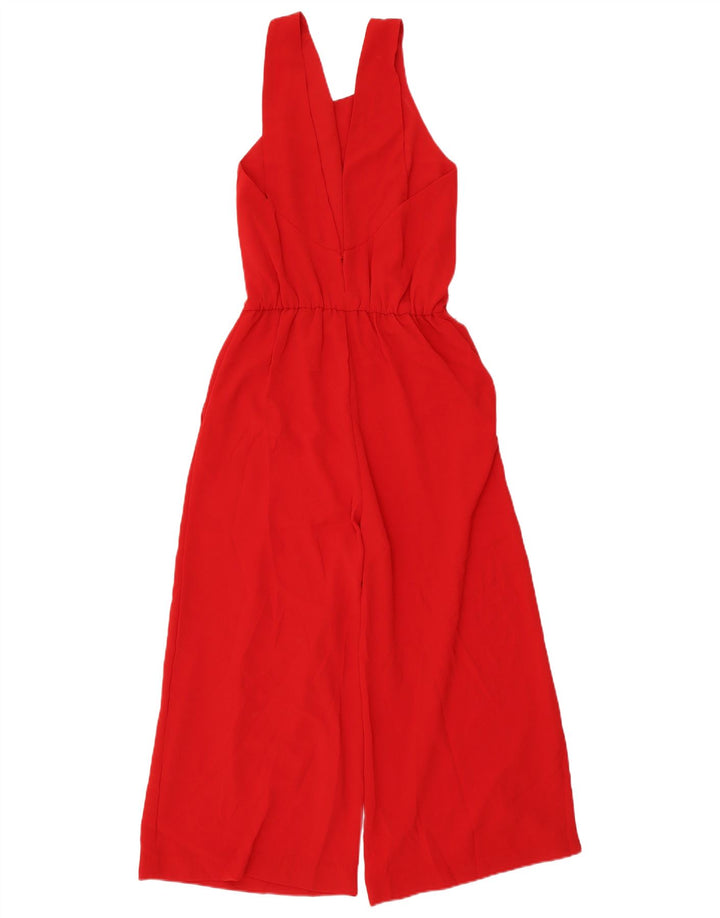 Macacão feminino sem mangas Zara UK 6 XS poliéster vermelho