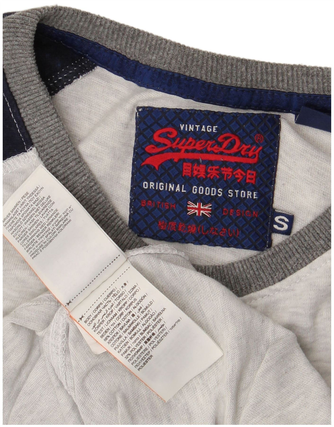 Superdry camiseta masculina gráfica top pequeno cinza colorblock algodão