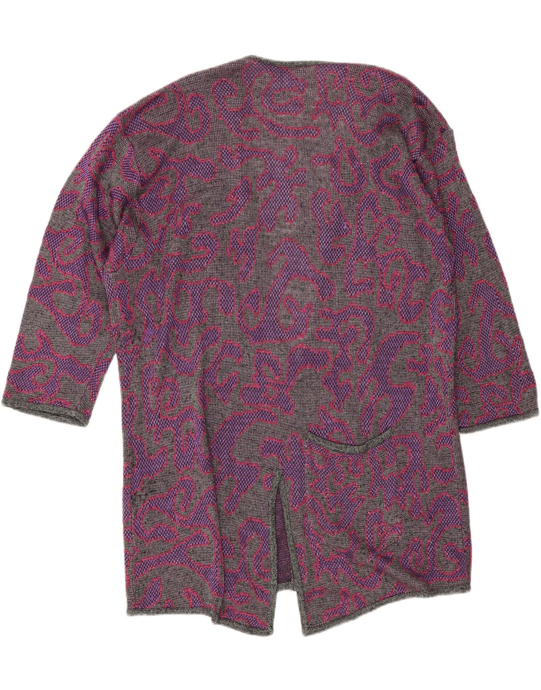 Suéter cardigã feminino Di Bari com padrão abstrato IT 40 roxo pequeno