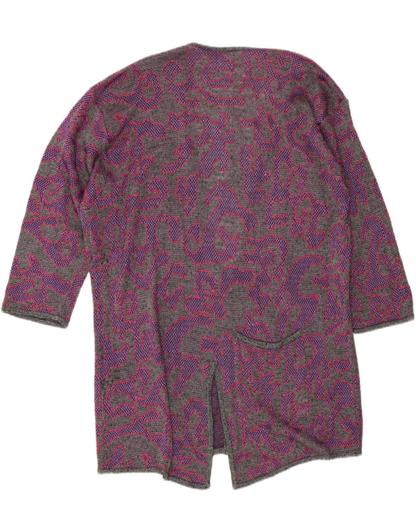 Suéter cardigã feminino Di Bari com padrão abstrato IT 40 roxo pequeno