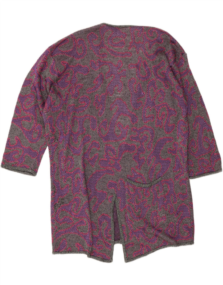 Suéter cardigã feminino Di Bari com padrão abstrato IT 40 roxo pequeno