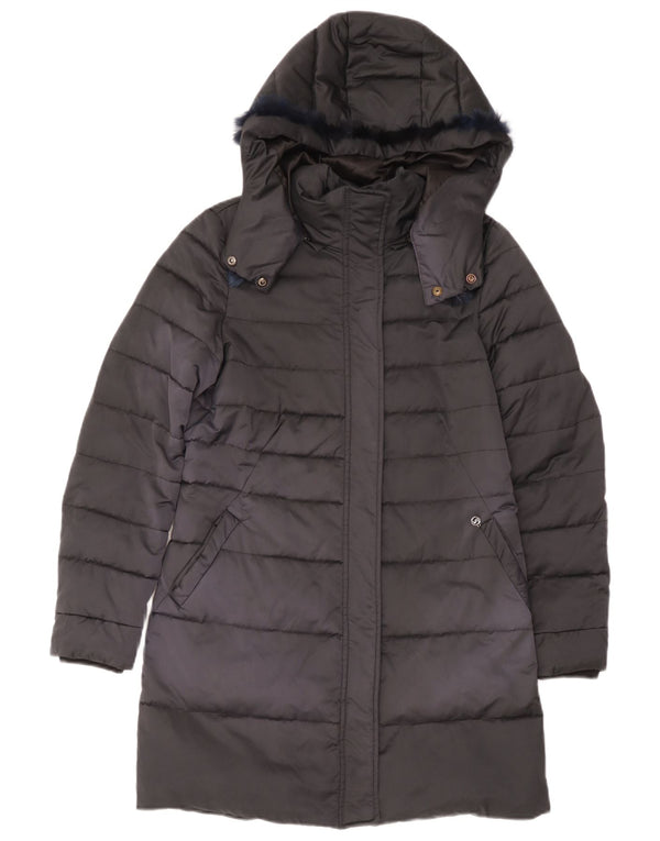 Jaqueta acolchoada com capuz feminino Nero Giardini IT 42 poliéster preto médio