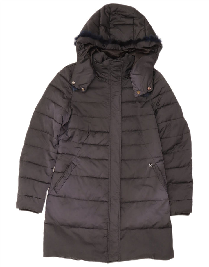 Jaqueta acolchoada com capuz feminino Nero Giardini IT 42 poliéster preto médio