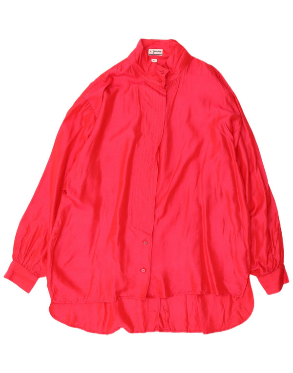 Vestido camisa oversized feminino vintage EU 44 XL seda rosa