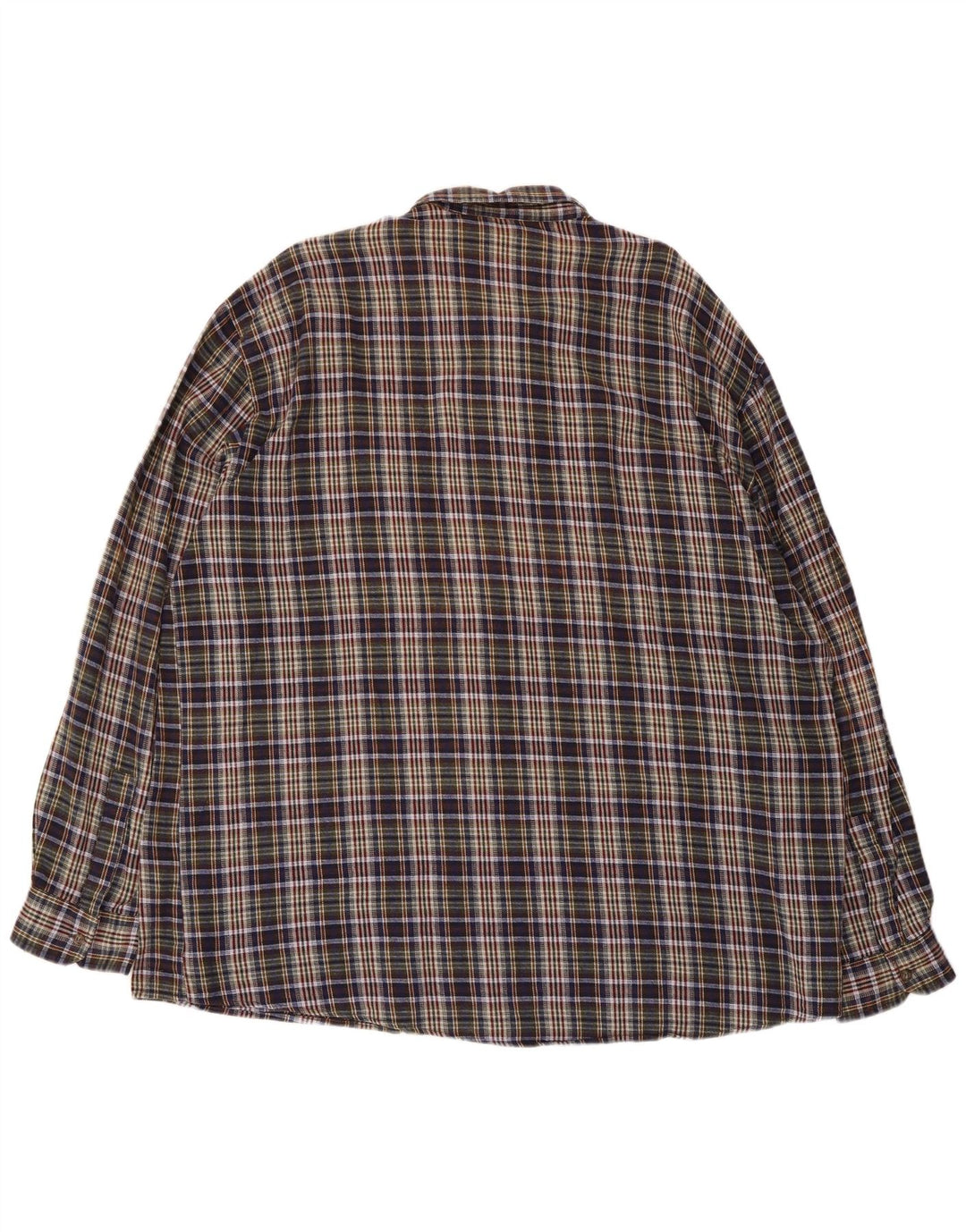 Camisa masculina de flanela de ajuste regular do projeto europeu 2XL xadrez multicolorida