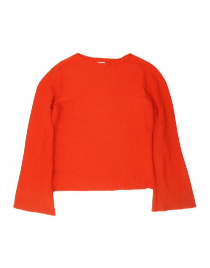 Top feminino Oasis manga comprida UK 6 XS laranja viscose