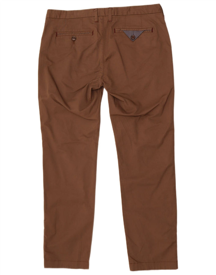 Calça chino reta masculina Ted Baker W38 L32 marrom
