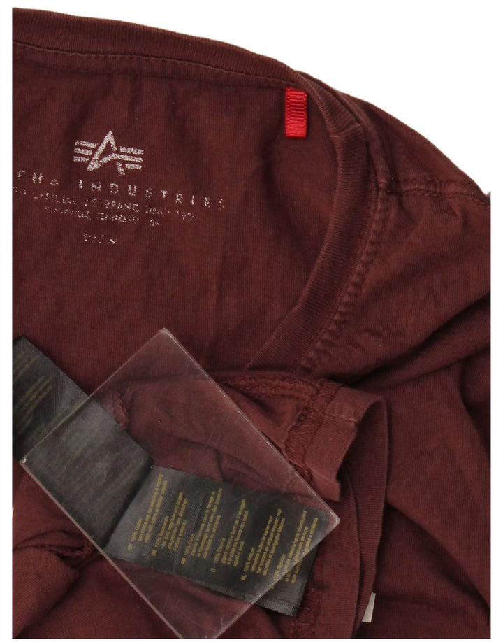 Camiseta gráfica masculina Alpha Industries Top médio algodão Borgonha