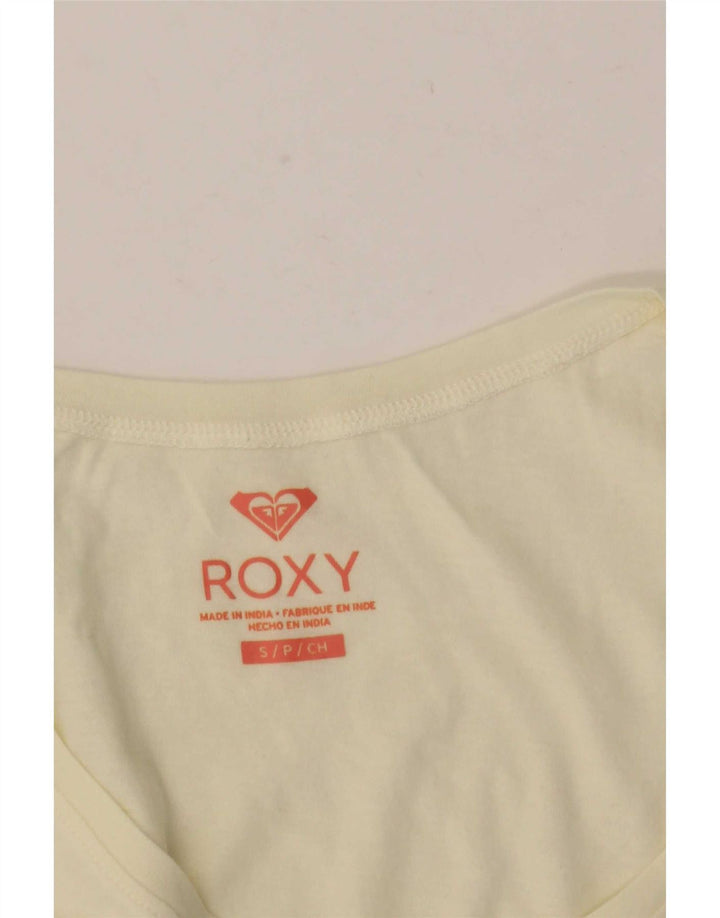 Roxy Womens Graphic Vest Top UK 10 Pequeno Off White
