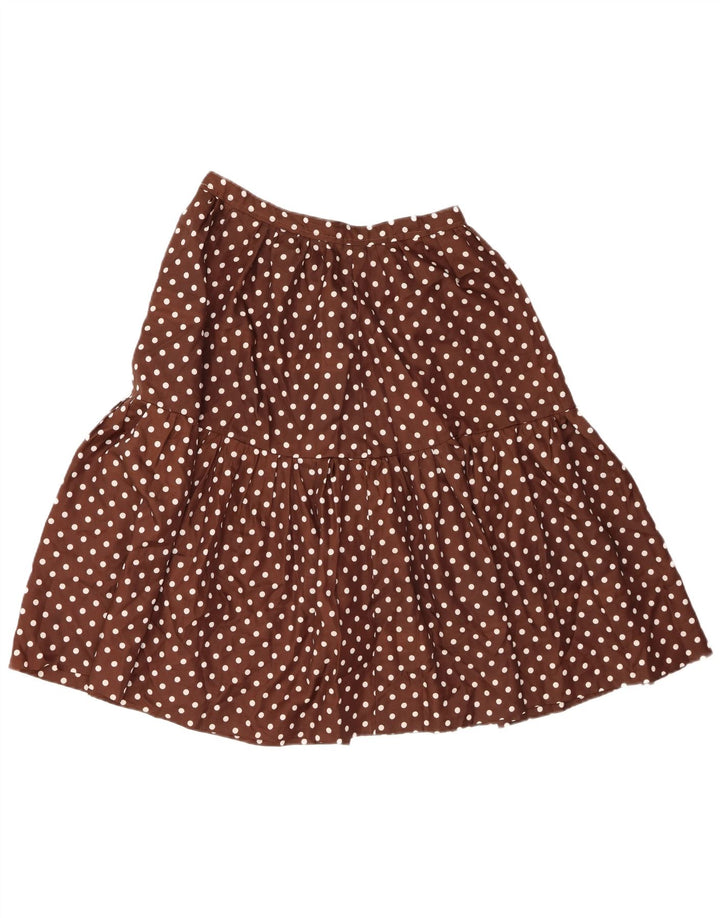 Saia feminina vintage linha A W30 bolinhas marrom médio