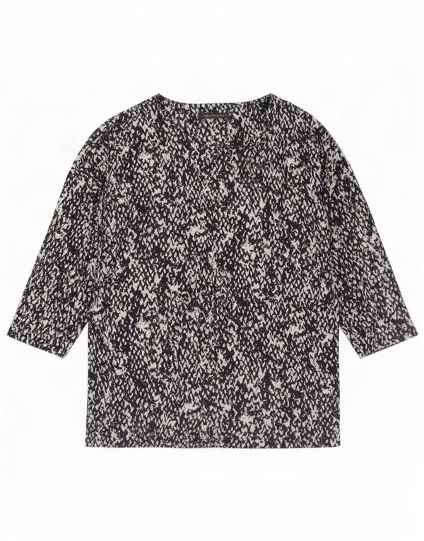 Marks & Spencer Womens Top 3/4 Sleeve UK 14 Large Navy Blue Flecked