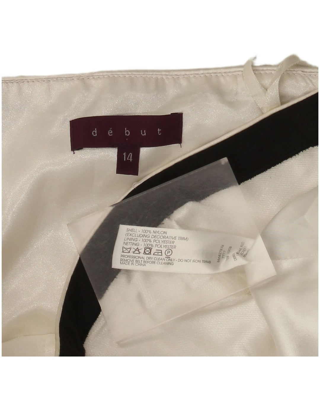 Vestido feminino Debut sem alças UK 14 médio branco floral nylon