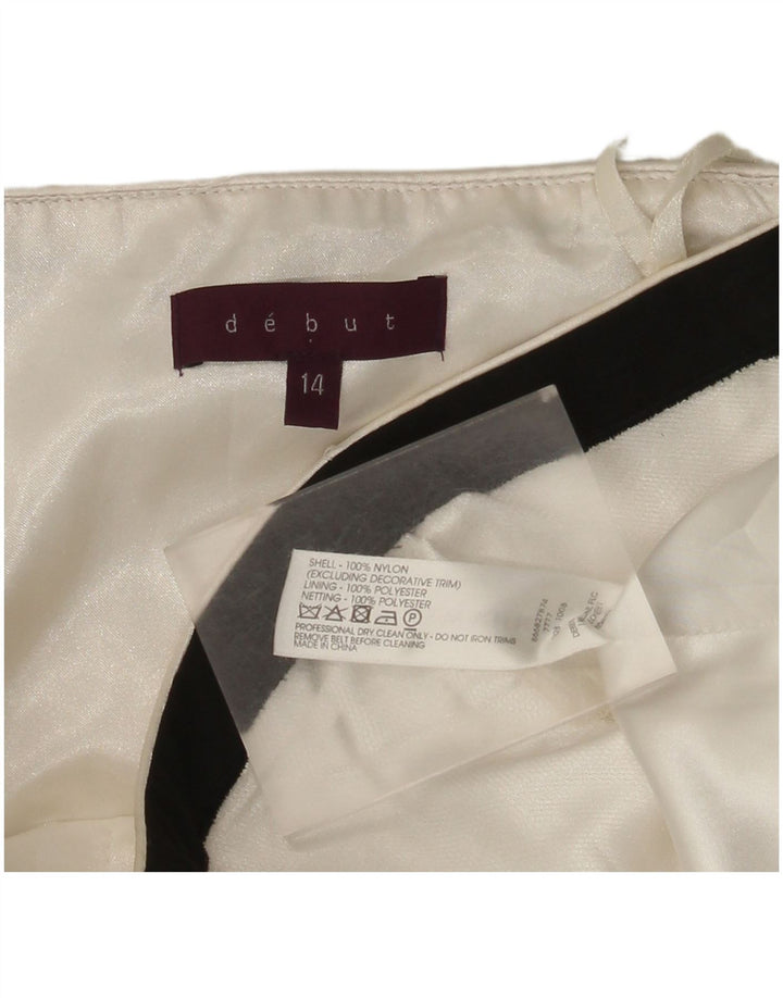Vestido feminino Debut sem alças UK 14 médio branco floral nylon