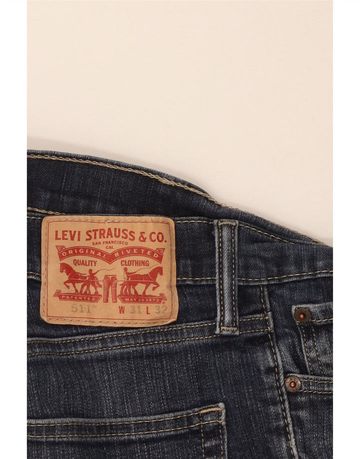 LEVI'S Masculino 511 Tapered Jeans W31 L32 Azul Algodão