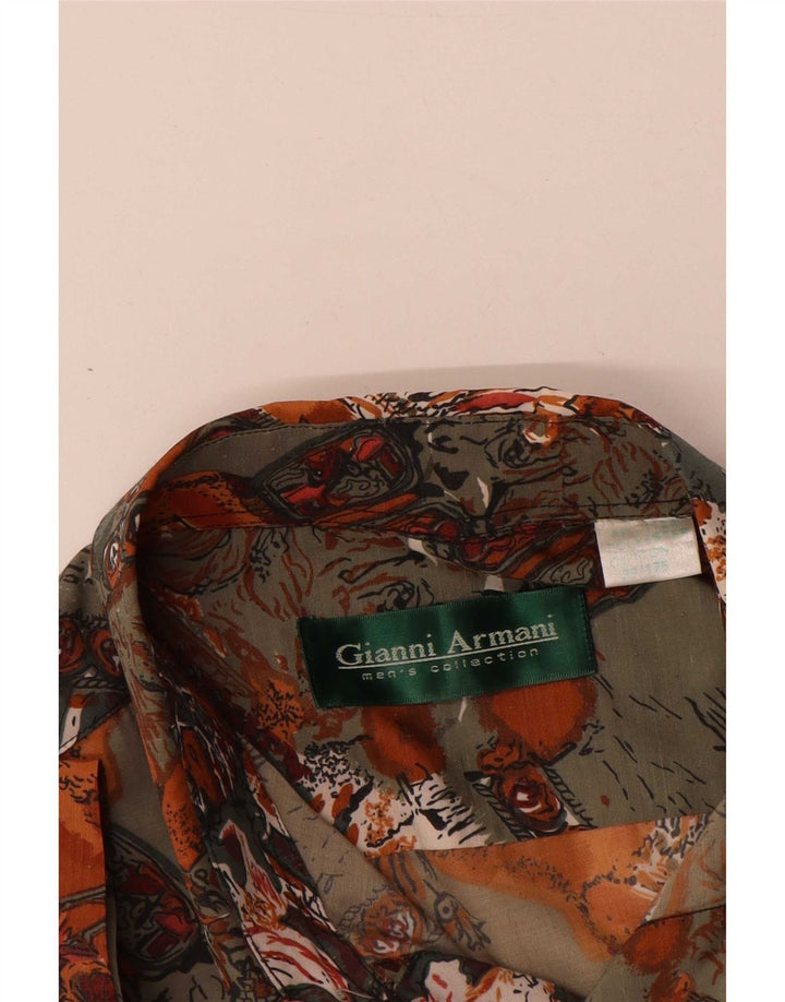 Camisa masculina vintage com padrão abstrato tamanho 39 médio multicolorido