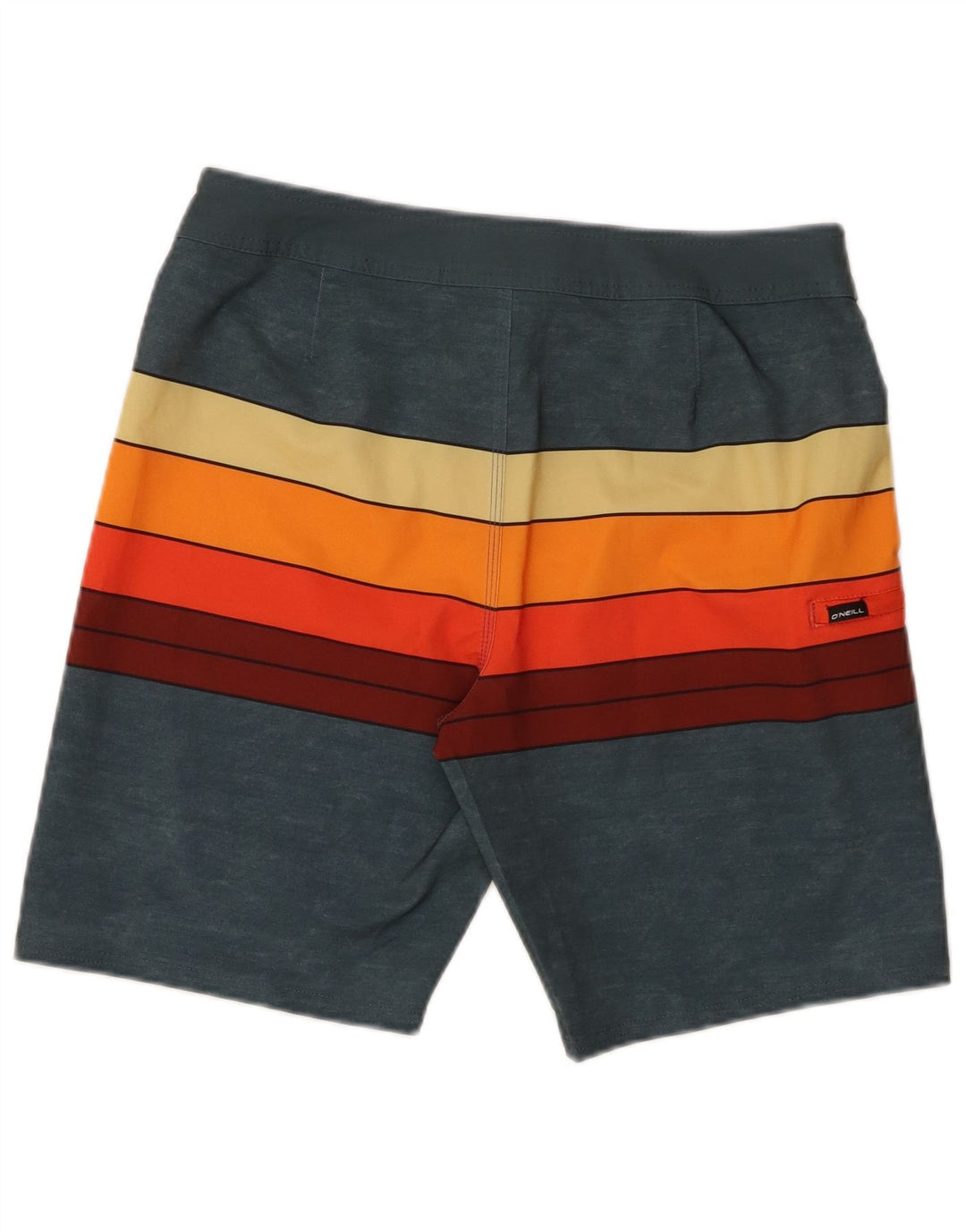 Shorts de natação masculino O'Neill de poliéster listrado multicolorido médio