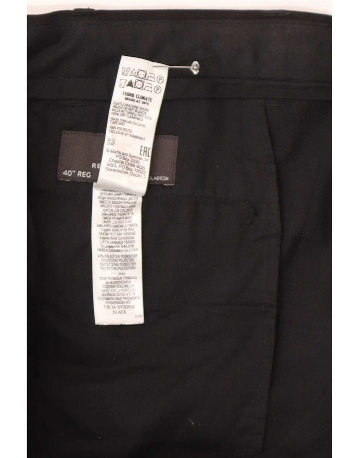 Calça masculina Marks & Spencer reta regular fit W40 L30 preta