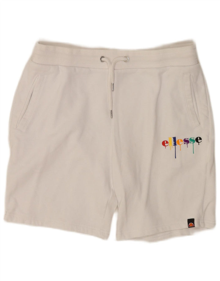 Ellesse Mens Sport Shorts Médio Algodão Branco
