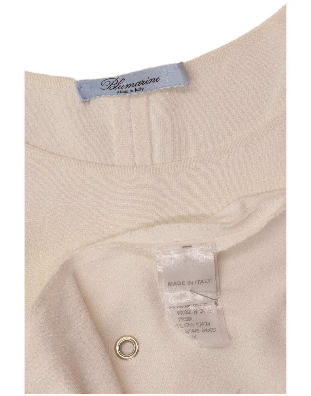 Vestido feminino Blumarine ombro a ombro UK 10 viscose branca pequena