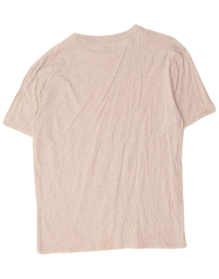 Guess Camiseta masculina gráfica grande algodão manchado cinza