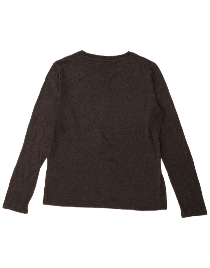 Top feminino ZARA manga comprida UK 18 XL cinza acrílico